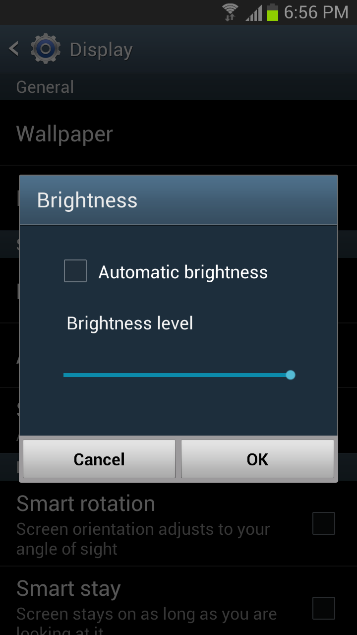 galaxy s3 brightness screen