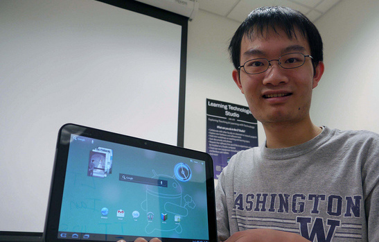 Student with tablet