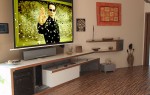 Home automation in living room with television
