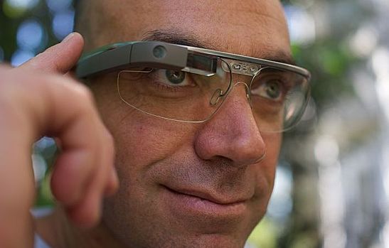 Man wearing Google Glass
