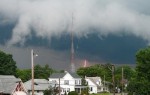 church in storm